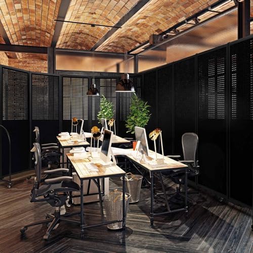 Folding Screen with Holes,14'3"L* 6'7"H,7 Panel,Black — view 6