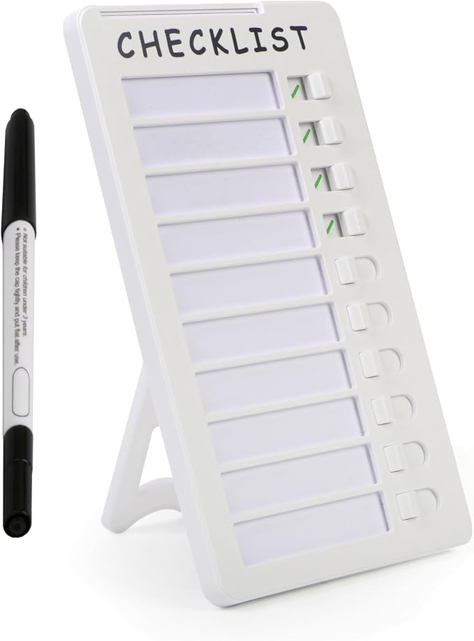 Dry Erase Chore Chart, Standable Whiteboard Checklist Board, Chore Chart