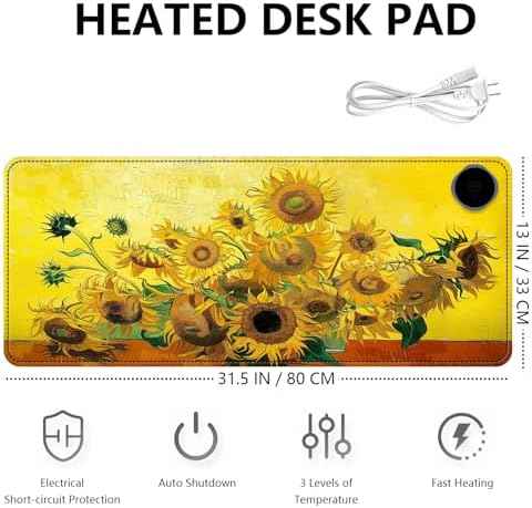 Heated Mouse Pad with 3 Levels Heated & 3 Hours Auto Shut-Off Mouse Pad for Warming Hands in Office Home, 31.5 — view 2