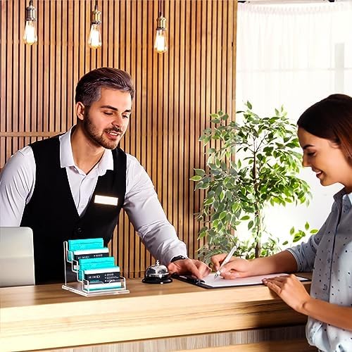 HIIMIEI Acrylic Business Card Display, Multiple Card Holder for Office, Home, Restaurant - 4 Slot 4 Tier — view 4