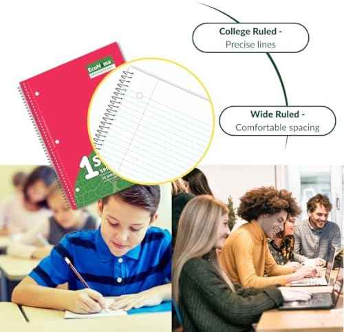 Subject Book Spiral Notebook Pack of 24 Wide Ruled 140 Pages — view 3