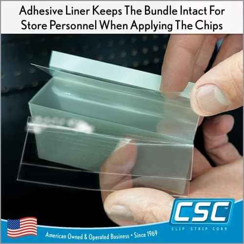 Price Data Channel Label Holder Chips, Clear Plastic Tags, 2.5" L x 1.25" H, 10 Mil Thick, Gondola Shelf Edge, — view 4
