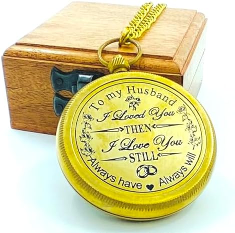 MADSNIIB Engraved Compass with Wooden Box, Antique Compass for him, Handmade Gift Ideas for Office,Home Decor, — view 7