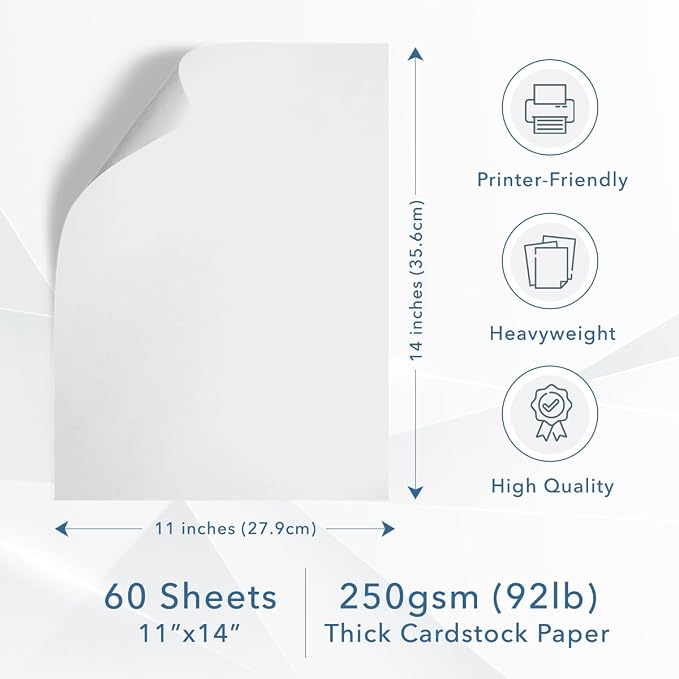MOS White Cardstock Paper 11 x 14 Inch — Heavyweight Poster Board Card Stock — view 2