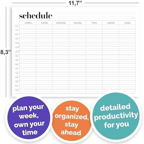 Weekly Schedule Pad, Tear Off Undated Weekly Planner Notepad, A4 Size (8,3" X 11,7"), Premium Thick Paper with — view 6