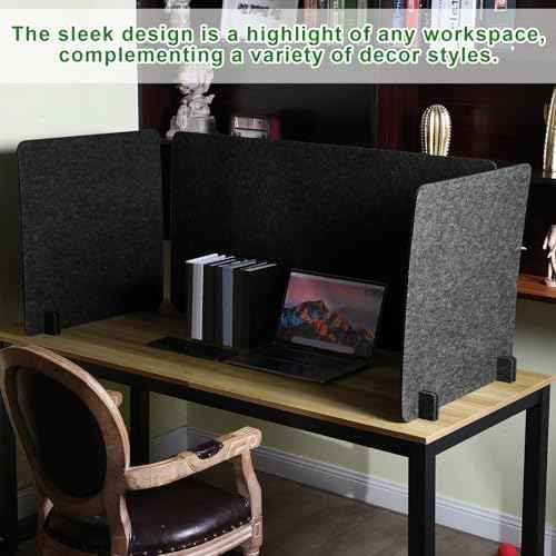 Buryeah 3 Pcs Desk Divider Desk Partition 23.6 x 47.2, 23.6 x 23.6 Stand up Freestanding Cubicle Privacy Panel — view 5