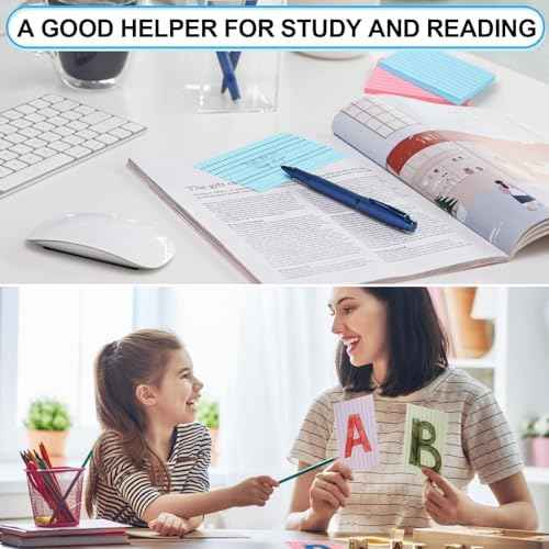 Utron 248 Sheets Colored Index Cards 3x5, Double-Sided Blank Notes Flash Cards for Studying, Note Cards 3x5 Li — view 6
