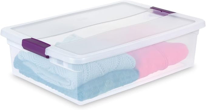 Sterilite 18-Pack 32 Quart ClearView Latch Box, Stackable Organizer Bins — view 7