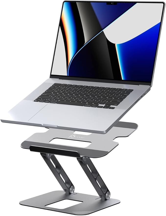 j5create Multi-Angle Aluminum Laptop Stand, Ergonomic Notebook Riser, Suitable