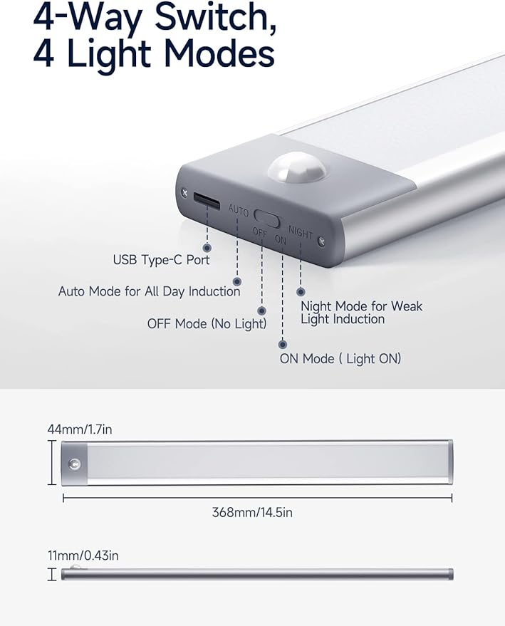 Under Cabinet Lights, Rechargeable Battery Operated Lighting, Wireless Motion — view 5