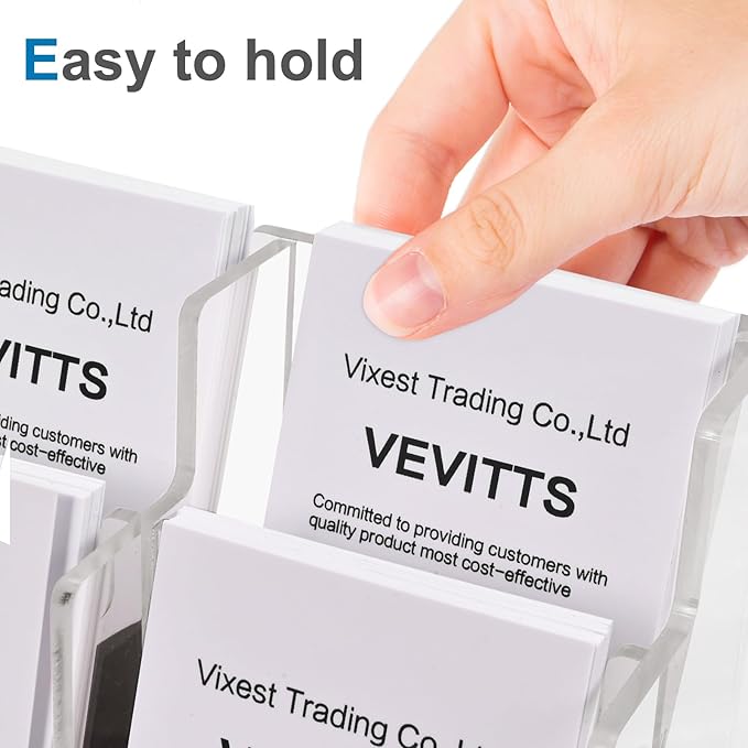 Vevitts Vertical Business Card Holder, Acrylic Business Card Display, Home & — view 5