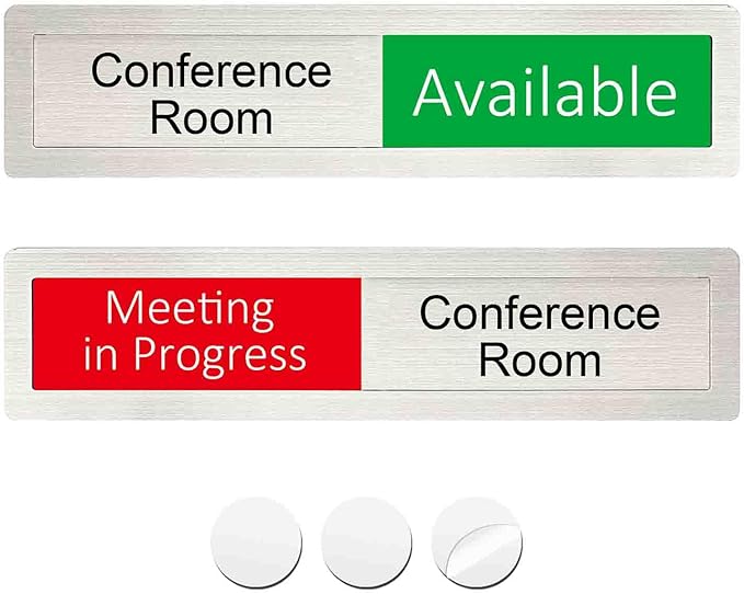 Available or Meeting in Progress Privacy Sign, Vacant Occupied Sign