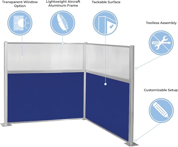 Versare Hush Panel Cubicle Kit | Workstation Partition Walls | Sound Dampening — view 5