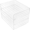 COHEALI Stackable Desk Organizer Tray Transparent Wide Paper Holder