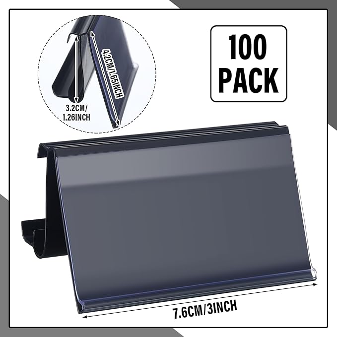 Kathfly 100 Pcs Wire Shelf Label Holders Compatible — view 2