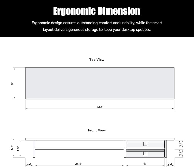 FENSULN Dual‑Tier Monitor Stand Riser — view 5