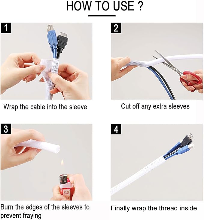QCSIW 3/4"-25ft Braided Cable Sleeve Protector — view 8