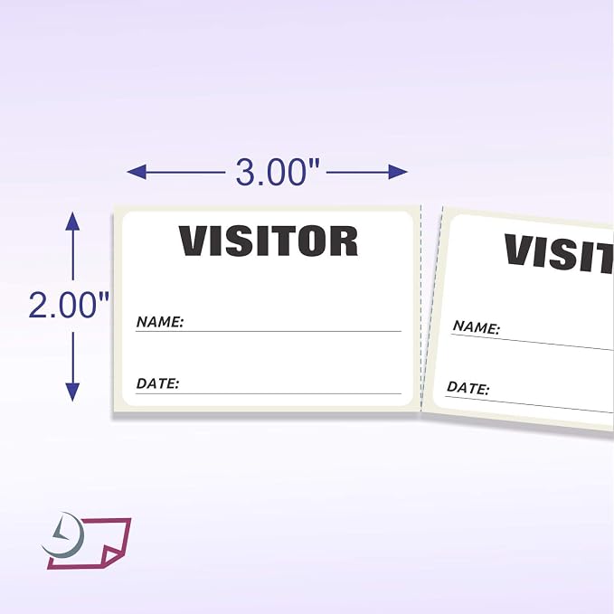 NextDayLabels - 3 x 2 Visitor Labels Pass, ID Labels and Safety Identification — view 2