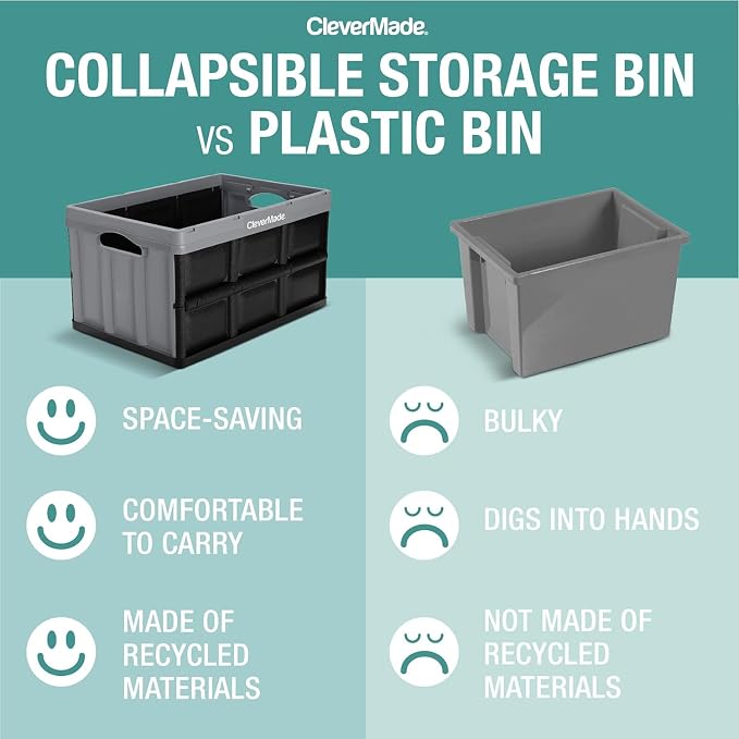 CleverMade Collapsible Storage Bins — view 3