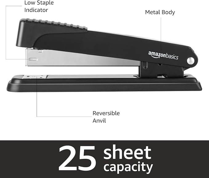 Amazon Basics Full-strip Metal Office Desktop Stapler, 20 Sheet Capacity — view 2
