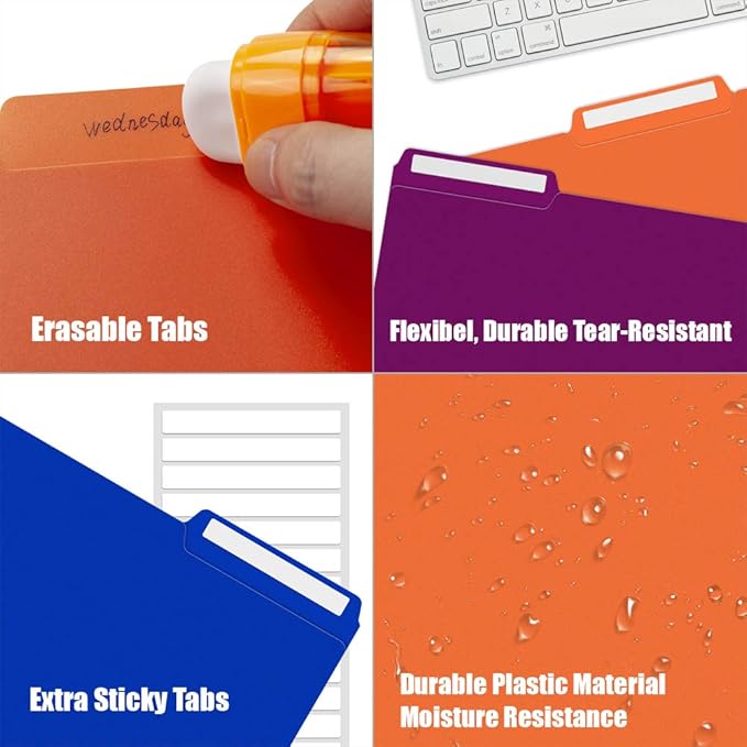 36 Pack Plastic File Folders Colored — view 4