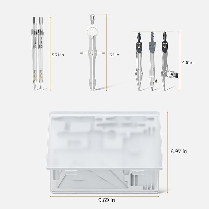 Nicpro 22 PCS Compass Geometry Tools — view 8