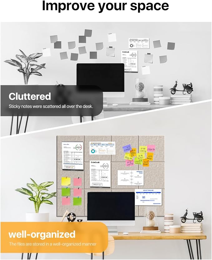 Large Cork Boards for Walls, Cork Boards for Office Decor, Felt Board — view 4