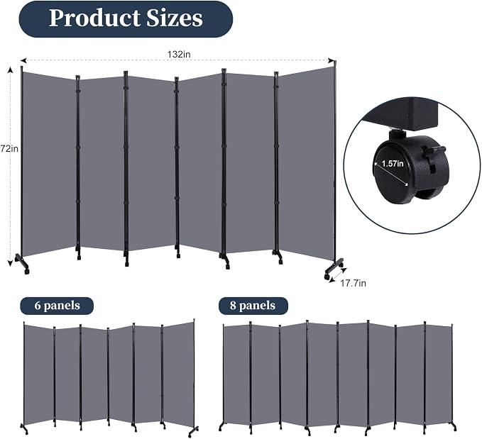 Room Divider Folding Privacy Screens — view 6