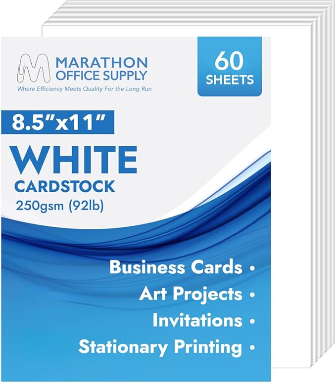MOS White Cardstock Paper 8.5 x 11 Inch — Heavyweight Letter Size Card Stock