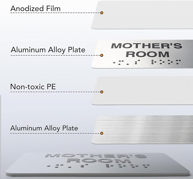 Storage Room Signs with Raised Text & Grade 2 Braille, Brushed Aluminum/Silver — view 3
