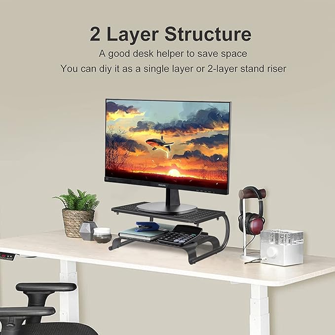 suptek Double-Deck Desk Monitor Stand Riser — view 2