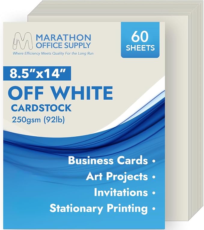 MOS Off-White Legal Cardstock Paper 8.5 x 14 Inch — Heavyweight 250 GSM Cover