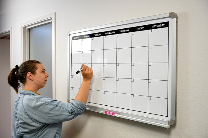 Month Calendar Dry-Erase Scheduling Whiteboard 36" x 24" — view 3