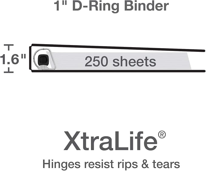 Oxford 3 Ring Binders, 1 inch ONE-Touch Easy Open D Rings, Durable Binders — view 3