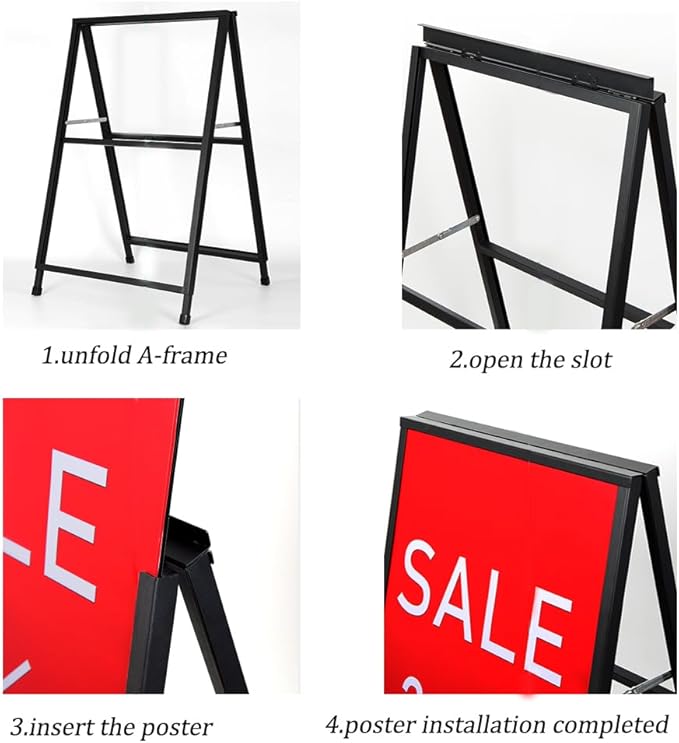 DISPLAYSWORKER Heavy Duty A-Frame Sidewalks Signs 24x36 Inch, outdoor Sandwich — view 6