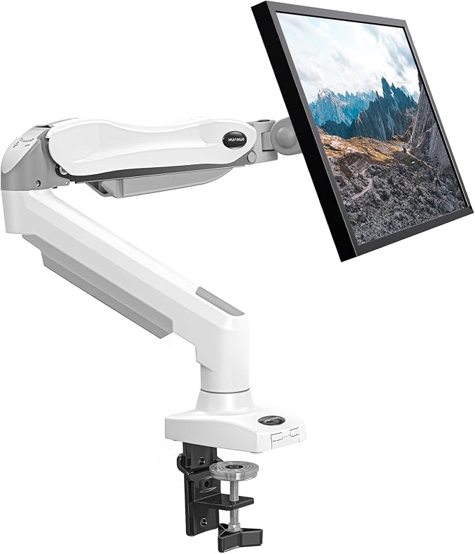 HUANUO Single Monitor Mount, 13 to 32 Inch Gas Spring Monitor Arm, Adjustable