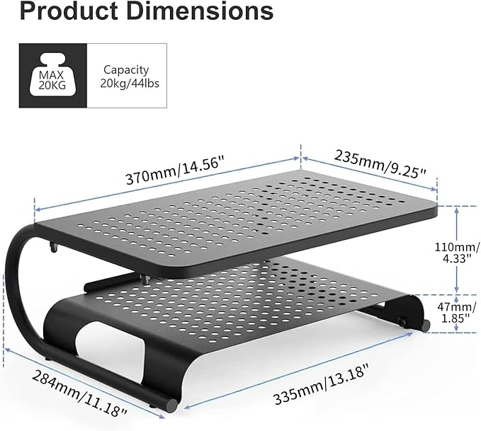 suptek Double-Deck Desk Monitor Stand Riser — view 5