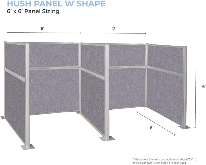 Versare Hush Panel Cubicle Kit | Workstation Partition Walls | Sound Dampening — view 5