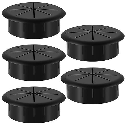 HYCC 5 Pack 2-3/8 Inch Flexible Desk Grommet, Organize Wires and Cables on