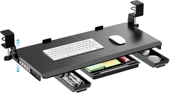 OUKMIC Large Height Adjustable Keyboard Tray