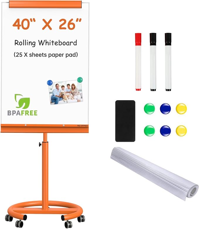 TSJ OFFICE Rolling Whiteboard Standing