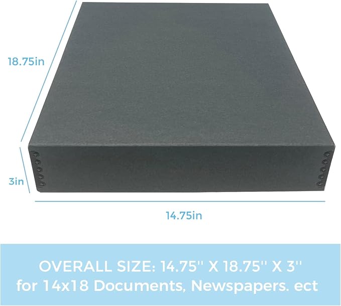 Lineco Museum Archival Storage Box, 14.75x18.75x3 in. Drop Front Design. — view 2
