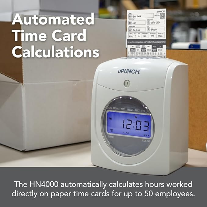uPunch HN4500 Advanced Calculating Time Clock Bundle — view 6