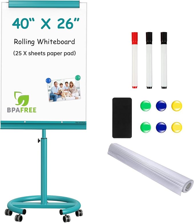 TSJ OFFICE Rolling Whiteboard Standing
