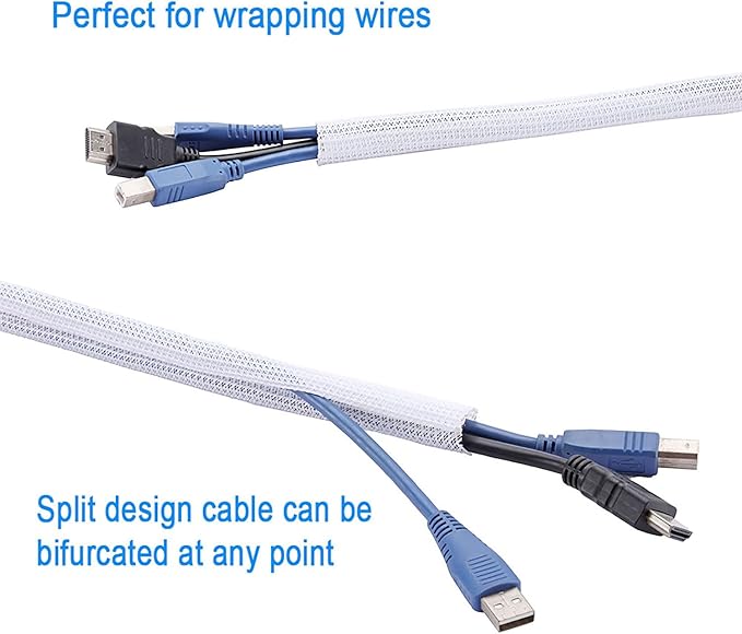 QCSIW 3/4"-25ft Braided Cable Sleeve Protector — view 6