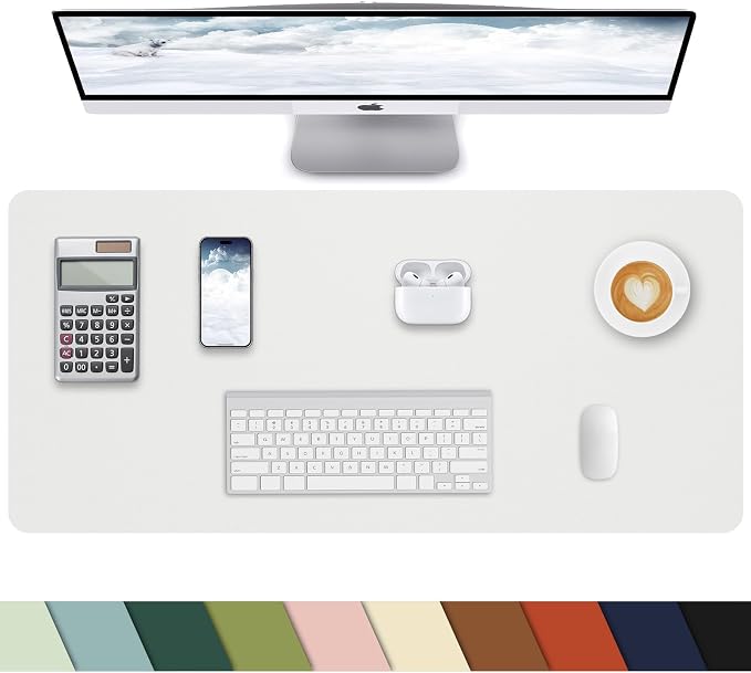 Pu Leather Desk Protector, Mouse Pad, Laptop Mat, Non-Slip Blotter, Waterproof