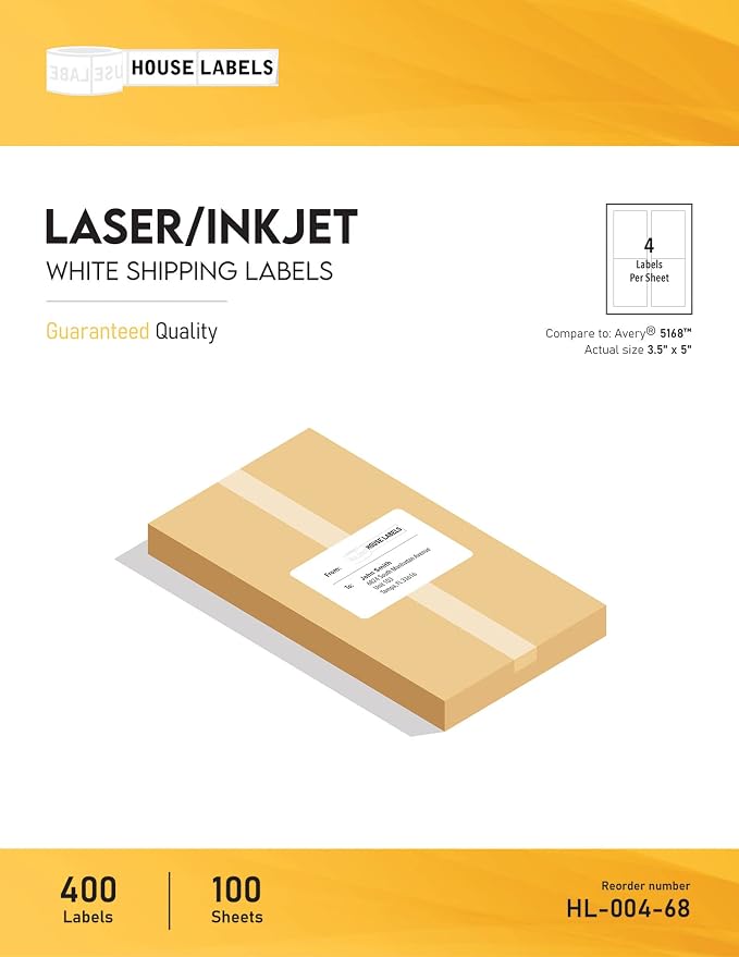 HOUSELABELS 4-up Shipping Labels — view 2