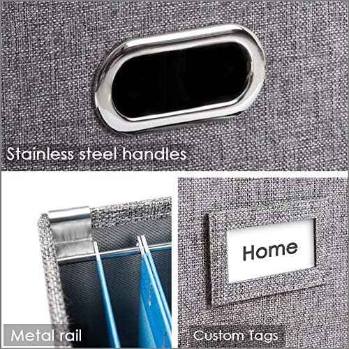 PRANDOM File Organizer Box - Set of 1 Collapsible Decorative Linen — view 6