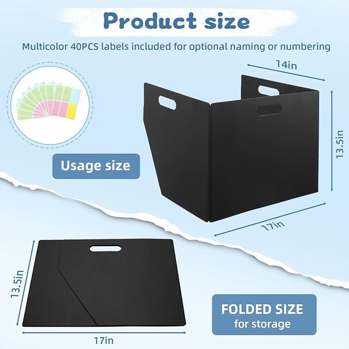 24-Pack Plastic Desk Dividers for Students, Privacy Folders for Students — view 7