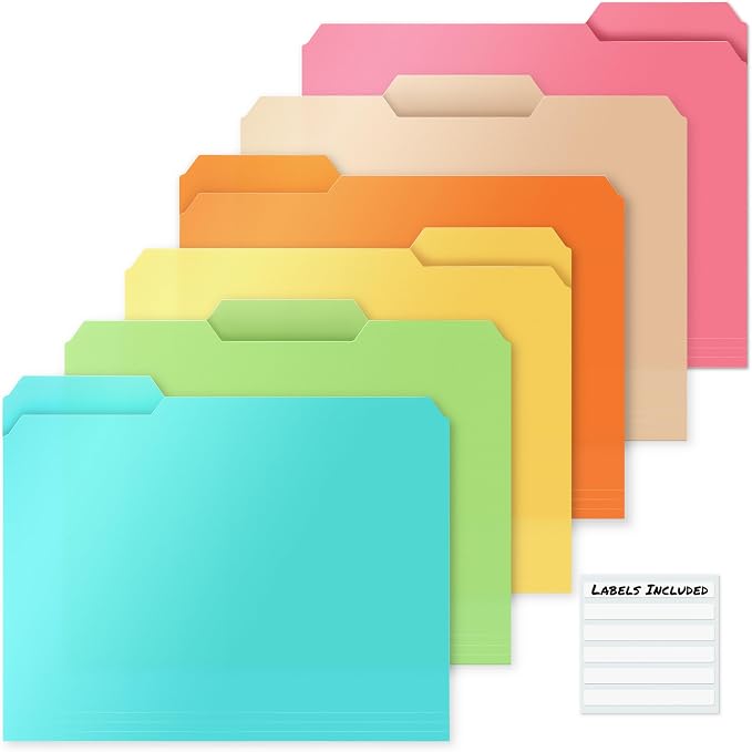 Dunwell Plastic Colored File Folders, 1/3 Tab File Folders — view 7